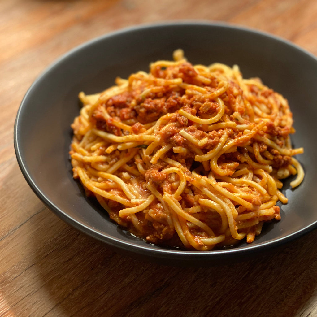 bowl of spaghetti bolognese