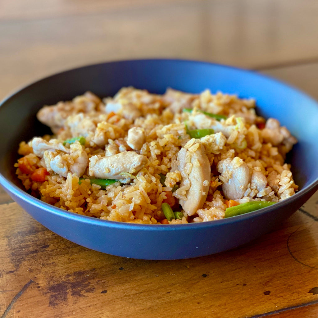 Malaysian Fried Rice with Chicken – hand-made by our Singaporean chef