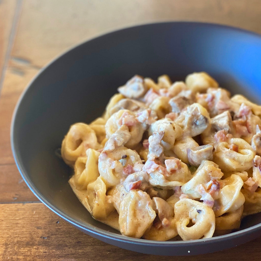 Our Tortellini Boscaiola - Authentic, hand-made pasta with a light, creamy sauce