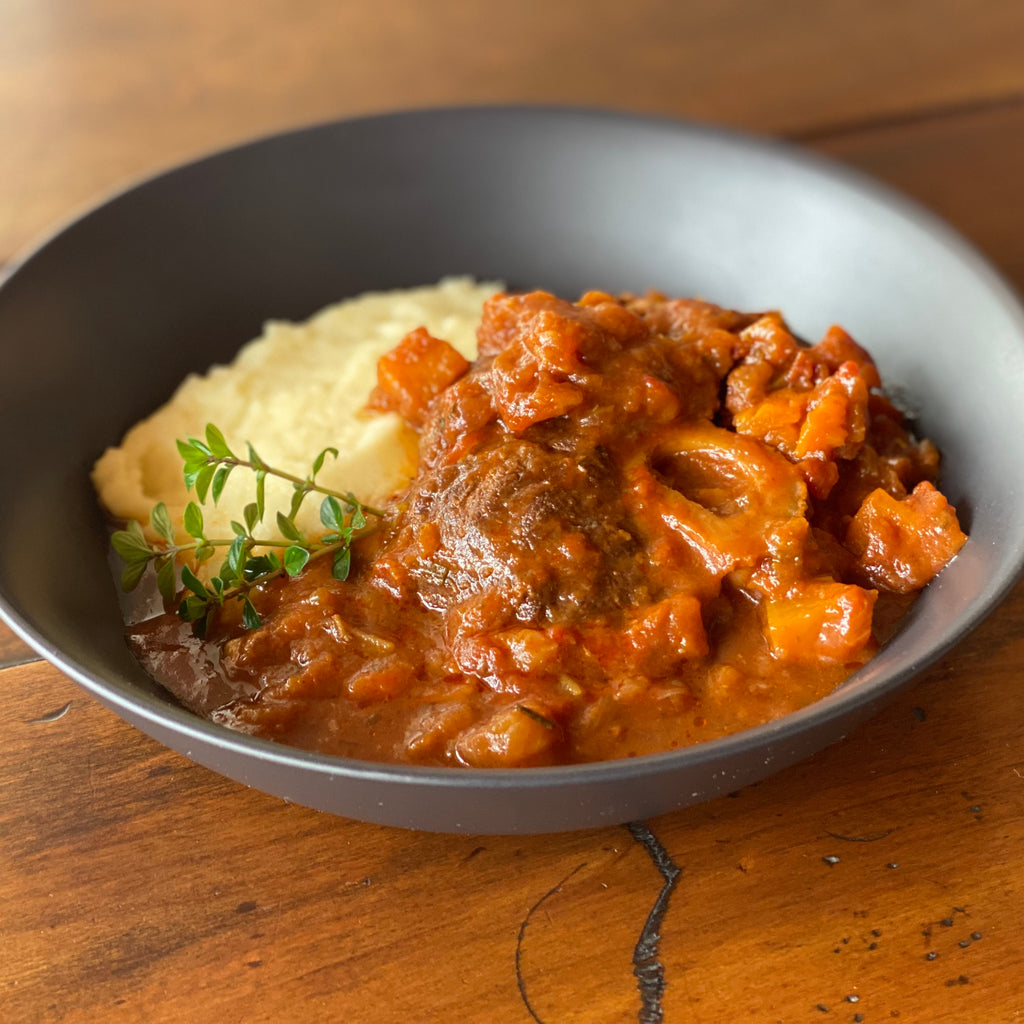 Osso Bucco with Vegetable Sauce & Creamy Mash
