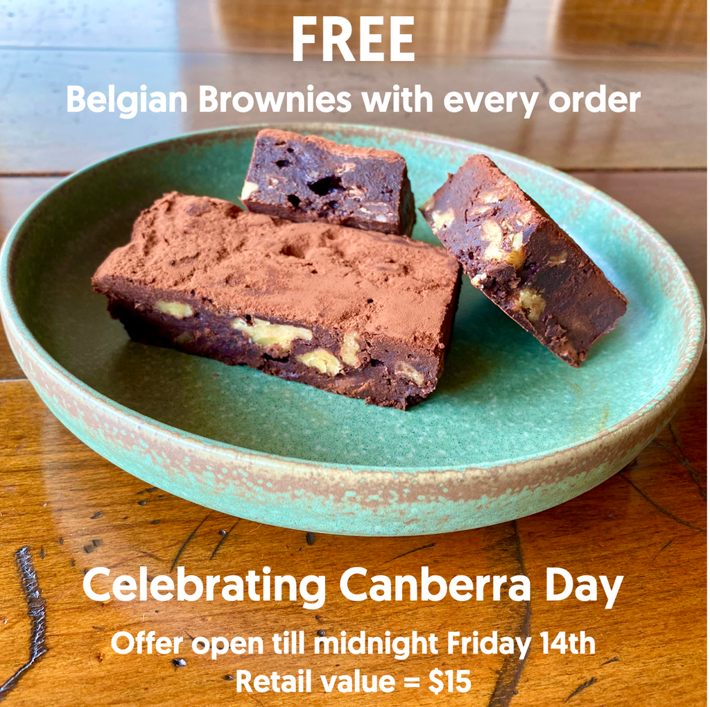 FREE with every order: Our luxury GF Belgian Chocolate Brownies