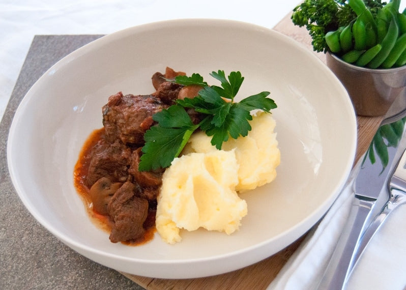 Our latest luscious  dish - Beef Stroganoff!