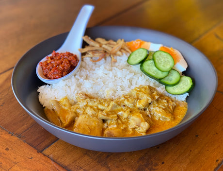 Malaysian Chicken Curry with Coconut Rice & Green Beans (GF DF)    High Protein: 27.4g