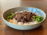 Malaysian Beef Rendang with Coconut Rice & Green Beans (GF DF)   High Protein: 34.6g